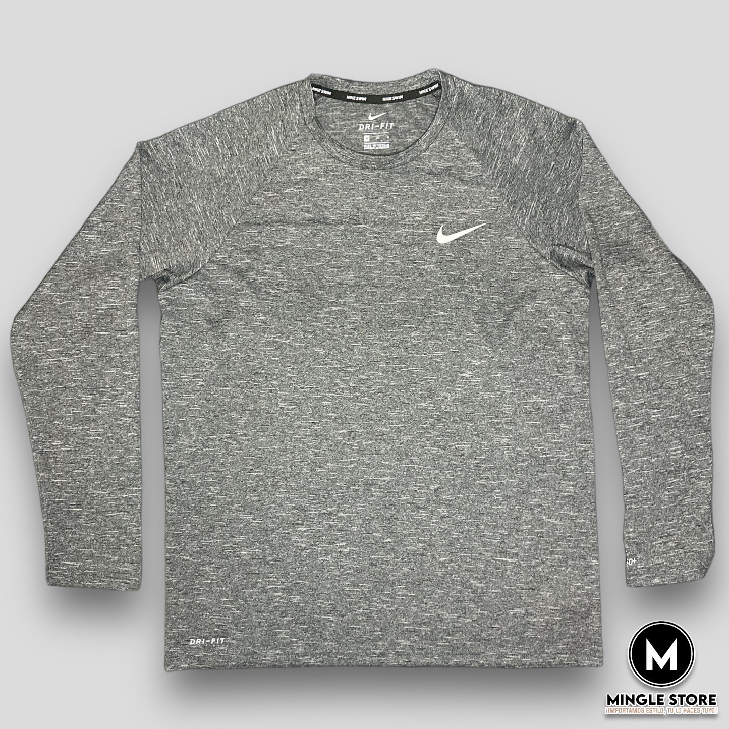 Nike Camiseta Deportiva Gris Oscuro Manga Larga